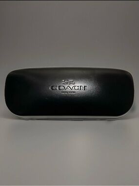Coach Hard Shell Glasses Case Glossy Black Sunglasses Small Case W/ Cloth